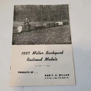 1957 Miller Backyard Railroad Models Brochure 1 1/2" Scale 7 1/2" Scale Vintage